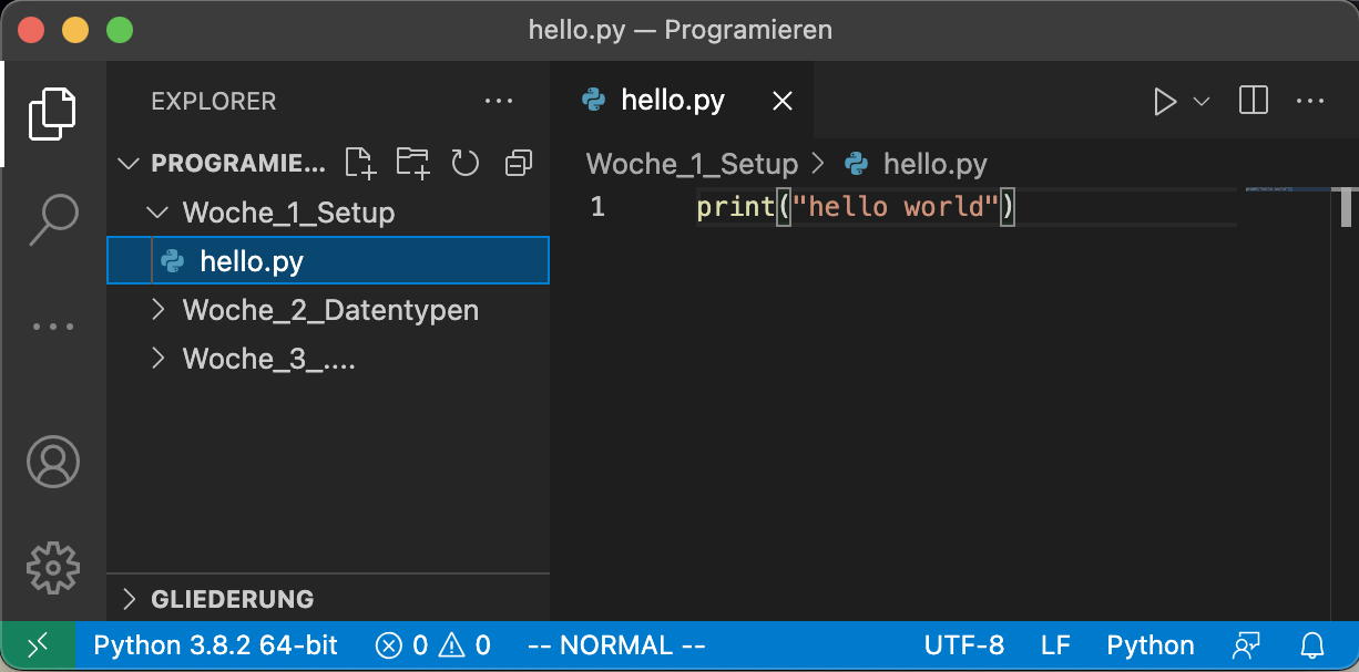 Informatik - Installation von VSCode und Python
