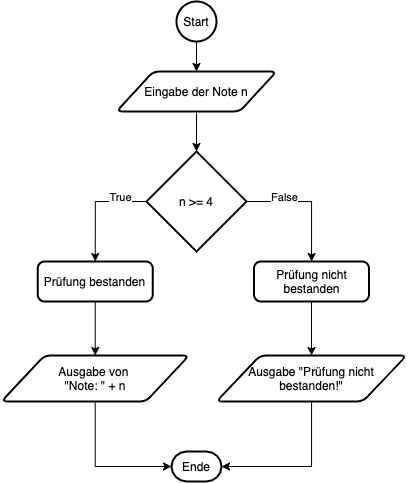 Informatik - Conditionals (if-elif-else) und Flussdiagramme